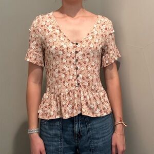 Floral Button-Down Blouse